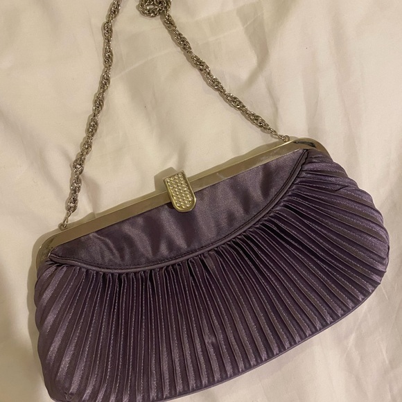 Vintage Lord & Taylor Periwinkle Silk Evening Bag - Picture 2 of 5
